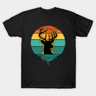 Flaming Retro Buck T-Shirt